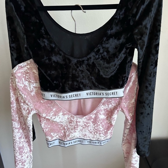 Bundle of 3 Victoria’s Secret Velvet Low Scoop Back Cropped top w/ Logo Waist - Picture 4 of 17